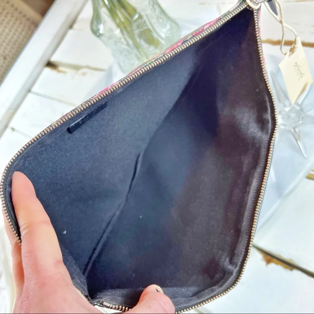 Givenchy Large Antigonia Leather Floral Pouch/Clutch